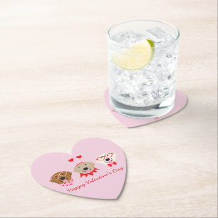 Happy Valentines Day Golden Retriever Hunde Untersetzer