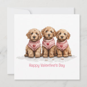 Happy Valentines Day Goldendoodle Hunde Feiertagskarte