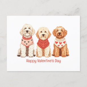 Happy Valentines Day Goldendoodle Hunde Feiertagspostkarte