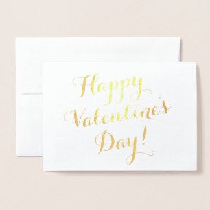 Happy Valentine's Day Goldskriptkalligraphie Folienkarte