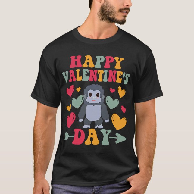 Happy Valentines Day Gorilla Liebe Locarno T-Shirt (Vorderseite)