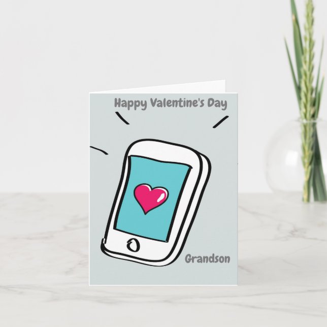 Happy Valentine's Day Grandson Karte (Vorderseite)