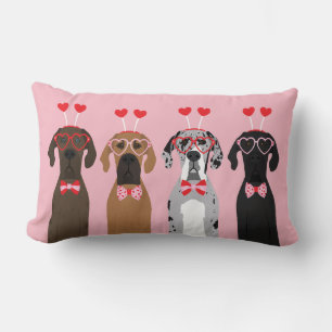 Happy Valentines Day Great Dane Hunde Lendenkissen