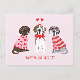 Happy Valentines Day Great Dane Hunde Postkarte