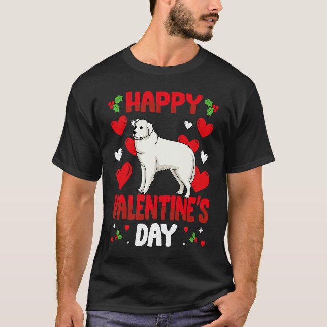 Happy Valentines Day Great Pyrenees Heart Love Ani T-Shirt (Vorderseite)