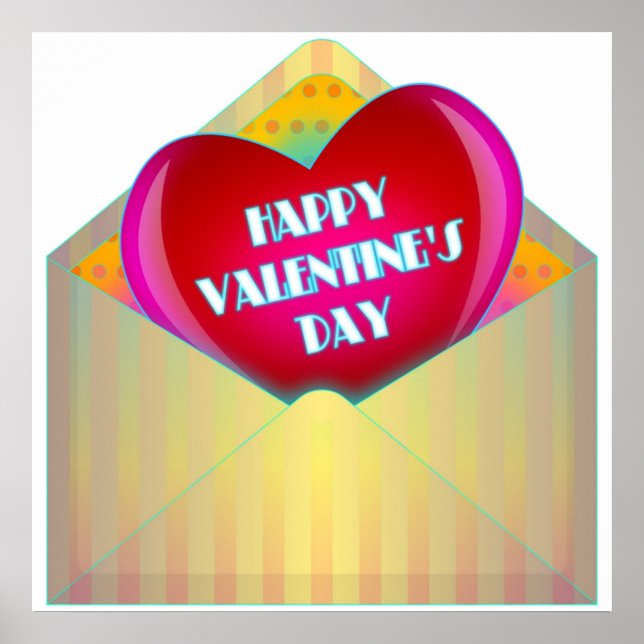 "HAPPY VALENTINE'S DAY" GREETING CARD POSTER (Vorne)