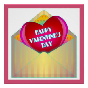 "HAPPY VALENTINE'S DAY" GREETING CARD POSTER