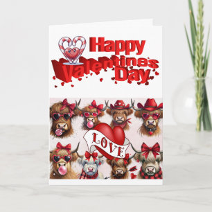 Happy Valentine's Day Grußkarte Hört Kühe Feiertagskarte