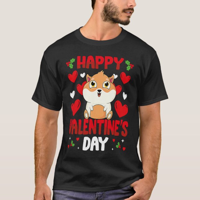 Happy Valentines Day Guinea Schwein Herz Liebe Tie T-Shirt (Vorderseite)