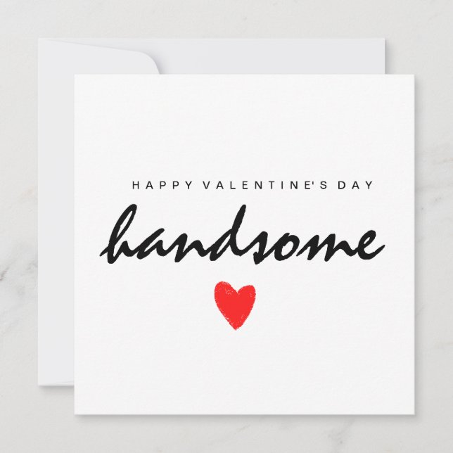 Happy Valentines Day Handsome Holiday Card (Vorderseite)
