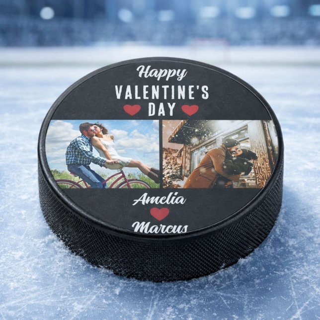 Happy Valentine's Day Heart 2 Fotos Eishockey Puck (Von Creator hochgeladen)