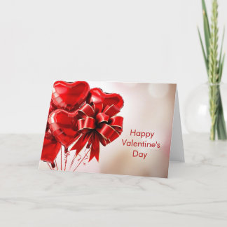 Happy Valentines Day Heart Balloons Feiertagskarte