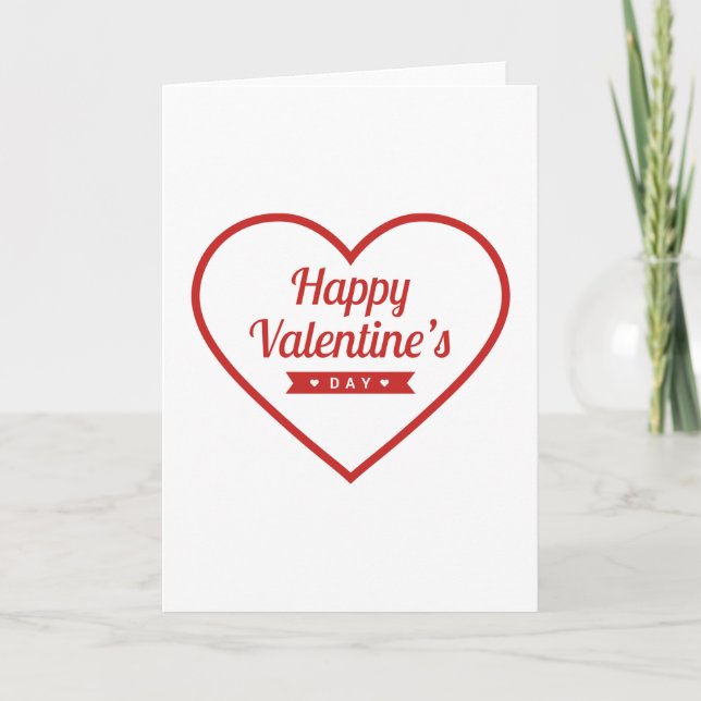 Happy Valentine's Day Heart Feiertagskarte (Vorderseite)