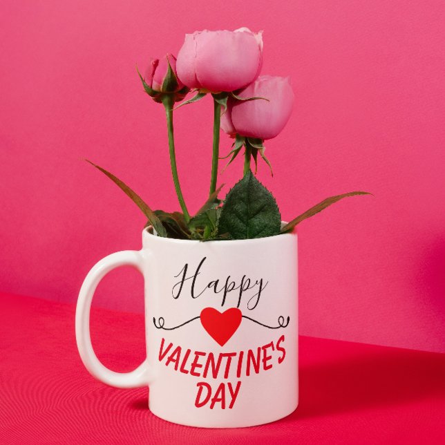 Happy Valentine's Day Heart Geschenk Kaffeetasse (Von Creator hochgeladen)