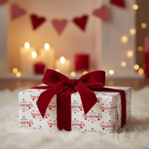 Happy Valentine's Day Heart Gift Wrap