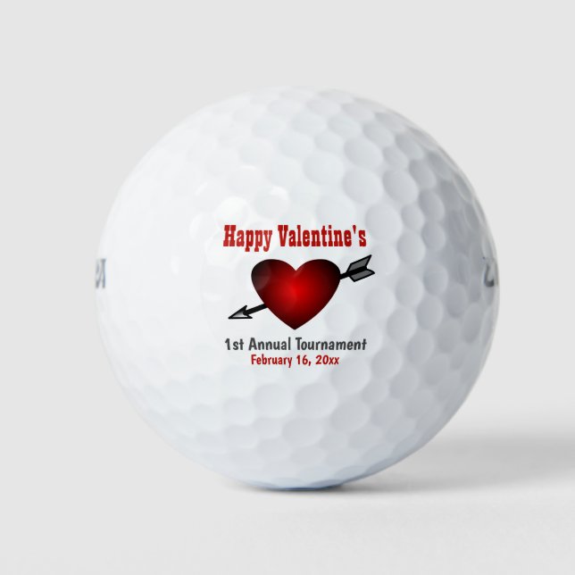 Happy Valentines Day Heart Golf Turnament Golfball (Vorderseite)