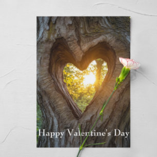 Happy Valentine's Day Heart in Tree Postkarte