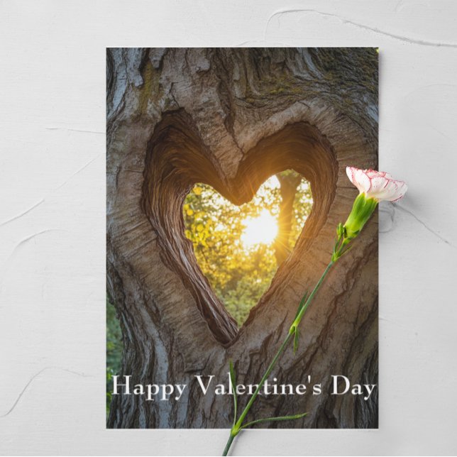 Happy Valentine's Day Heart in Tree Postkarte (Von Creator hochgeladen)