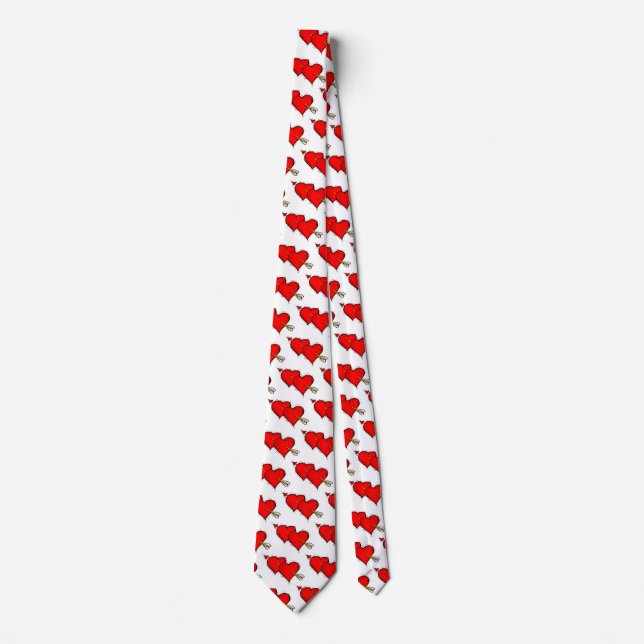 Happy Valentine's Day Heart Krawatte (Vorderseite)