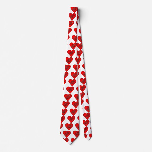 Happy Valentine's Day Heart Message Krawatte (Vorderseite)