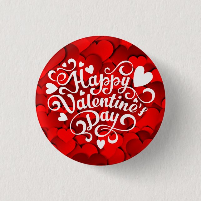 Happy Valentine's Day Heart Shape-23803 Button (Vorderseite)