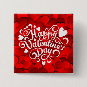 Happy Valentine's Day Heart Shape-23803 Button