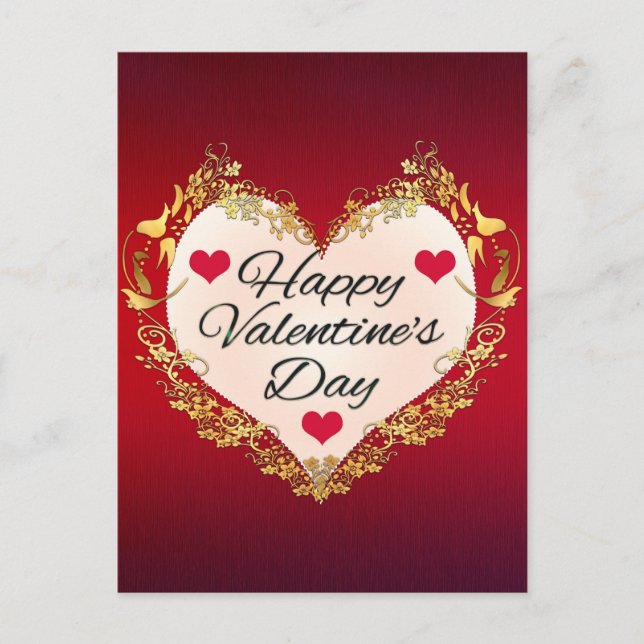 Happy Valentine's Day Heart Shape-47949 Postkarte (Vorderseite)