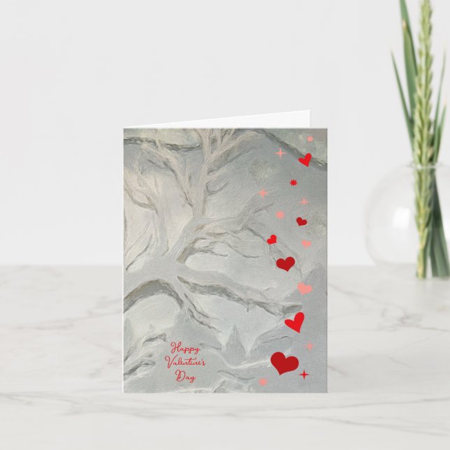 Happy Valentine's Day Heart & Stars Karte (Vorderseite)