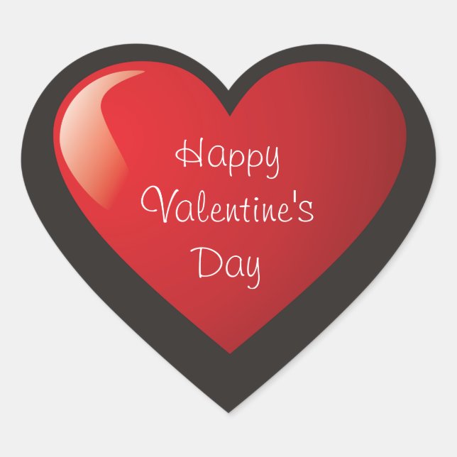 Happy Valentine's Day Heart Sticker (Vorderseite)
