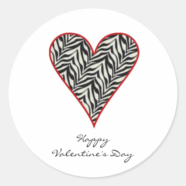 Happy Valentines Day Heart Stickers (Vorderseite)
