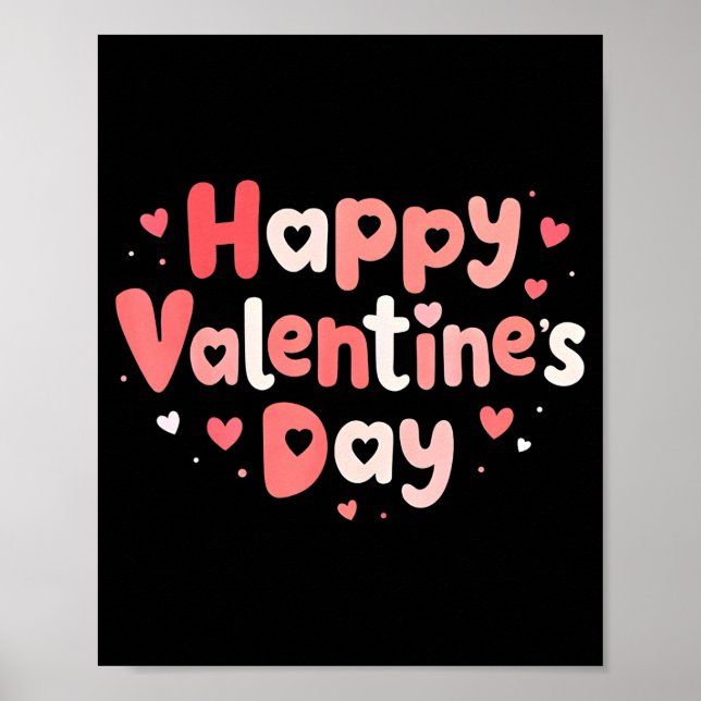 Happy Valentines Day Heart Teacher Funny Matching  Poster (Vorne)