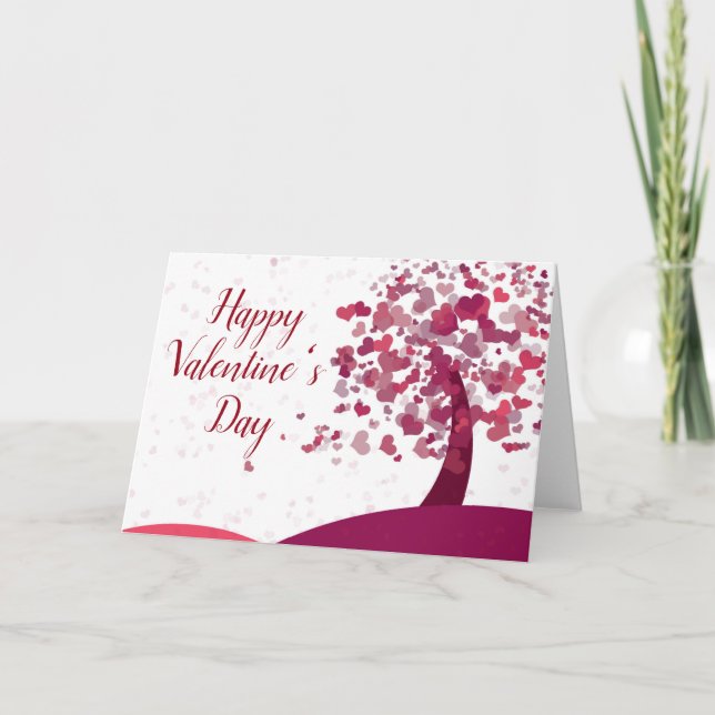 Happy Valentine's day Heart Tree Karte (Vorderseite)