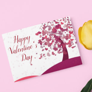 Happy Valentine's Day Heart Tree Postkarte