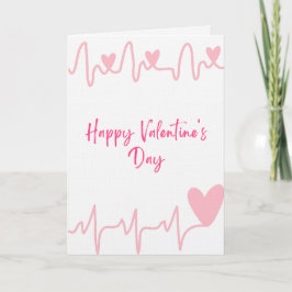 Happy Valentine's Day Heartbeat Design Karte