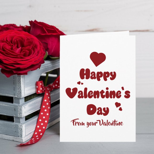 Happy Valentine's Day Hearts Cute Feiertagskarte (Von Creator hochgeladen)