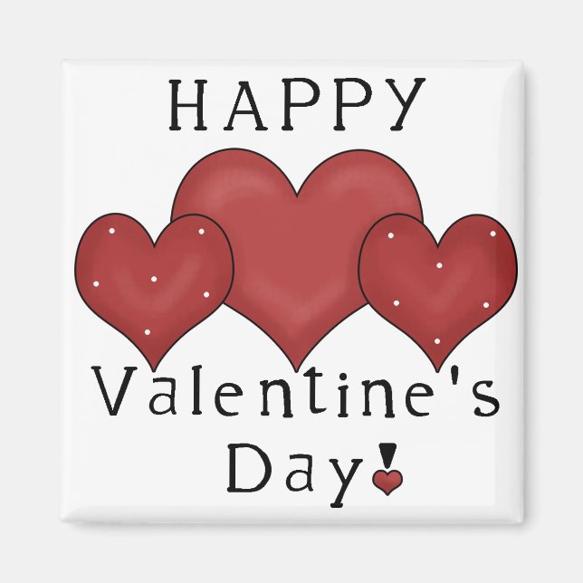 Happy Valentine's Day Hearts D7 - Frig Magnet (Vorne)
