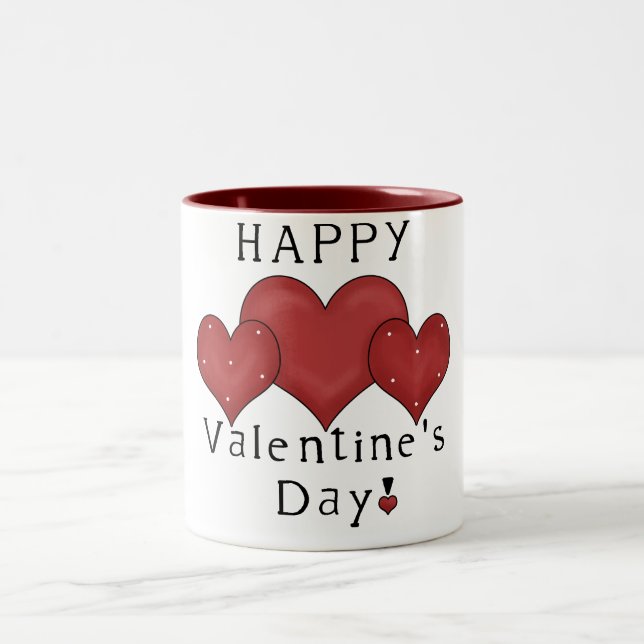 Happy Valentine's Day Hearts D7 Kaffee/Tee Tasse (Mittel)