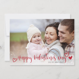 Happy Valentine's Day Hearts Foto Card Feiertagskarte