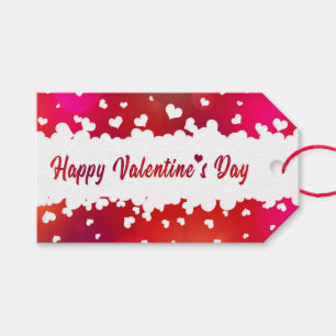 Happy Valentine's Day Hearts - Geschenk Tag Geschenkanhänger