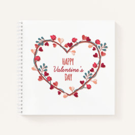 Happy Valentine's Day Hearts Kranz | Notebook Notizbuch
