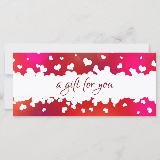 Happy Valentine's Day Hearts Lovely Gift Card (Vorderseite)