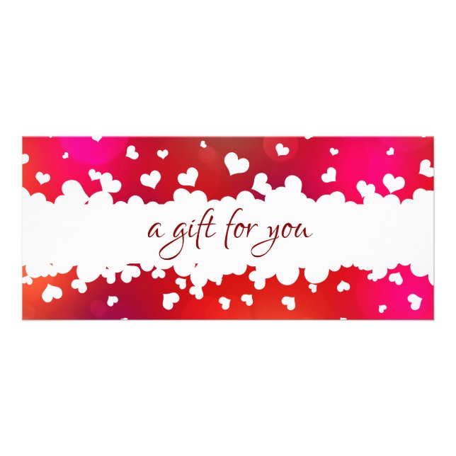 Happy Valentine's Day Hearts Lovely Gift Card Werbekarte (Vorne)
