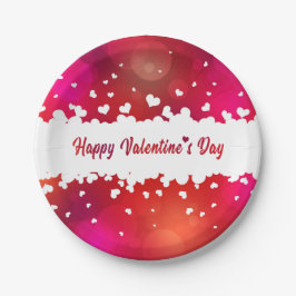 Happy Valentine's Day Hearts - Paper Plate Pappteller
