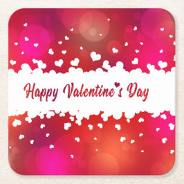 Happy Valentine's Day Hearts Paper Untersetzer