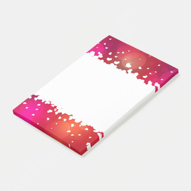 Happy Valentine's Day Hearts Post-it Klebezettel (angewinkelt)