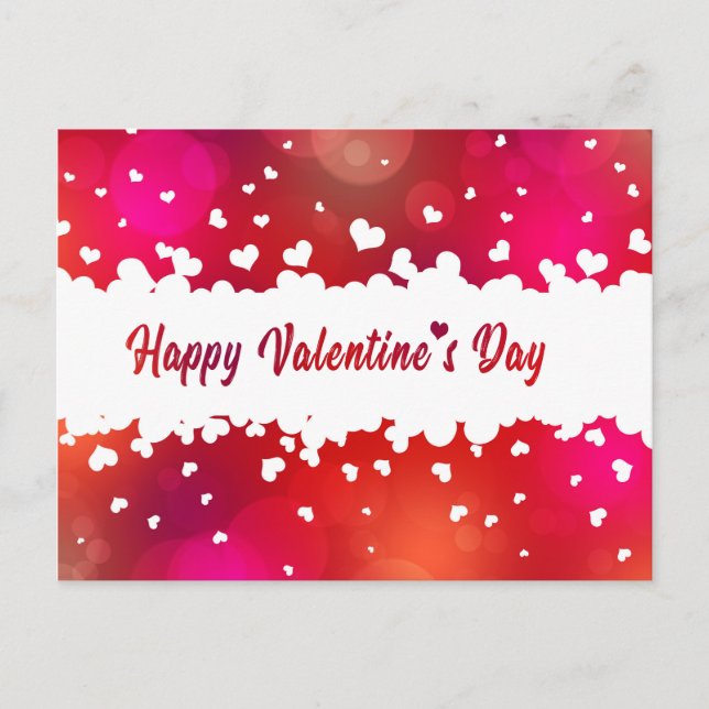 Happy Valentine's Day Hearts - Postkarte (Vorderseite)