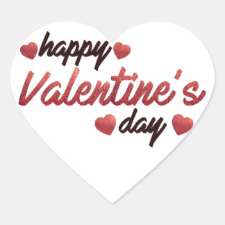 Happy Valentine's Day Herz-Aufkleber