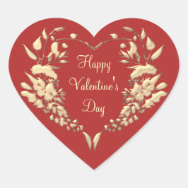 Happy Valentine's Day Herz-Aufkleber