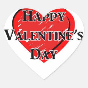 Happy Valentine's Day Herz-Aufkleber