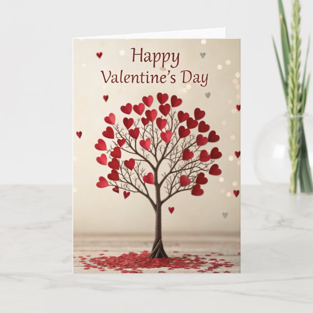 Happy Valentines Day Herz Karte (Vorderseite)